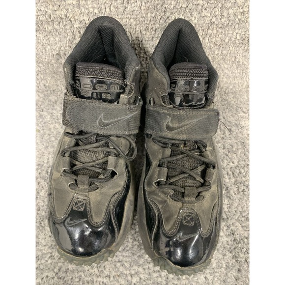 Nike Air Shoes Men’s Size 7.5 Zoom Barry Sanders Black On Black Turf - Picture 4 of 13